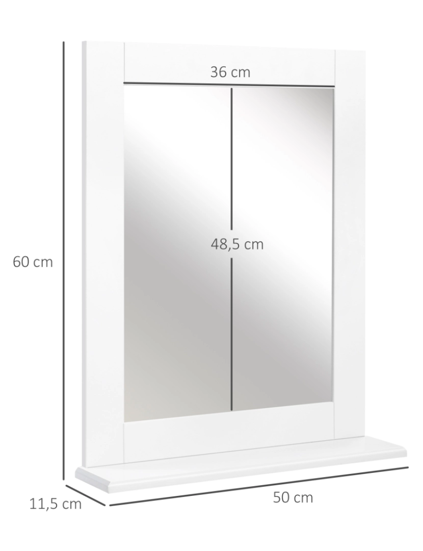 imagem de Espelho de Casa de Banho 50x11.5x60cm cor branco 834-3673