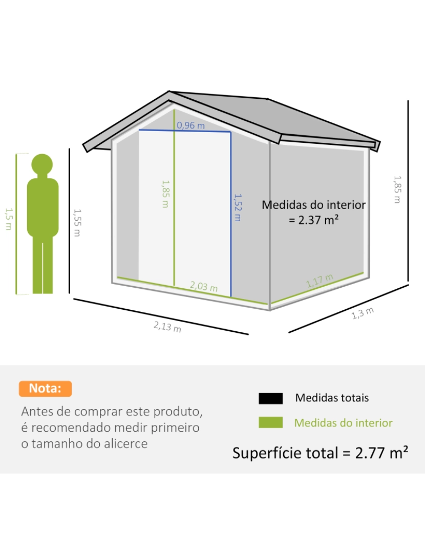 imagem de Abrigo de Armazenamento 213x130x185cm cor cinza escuro/cinza de carvão 845-030CG3