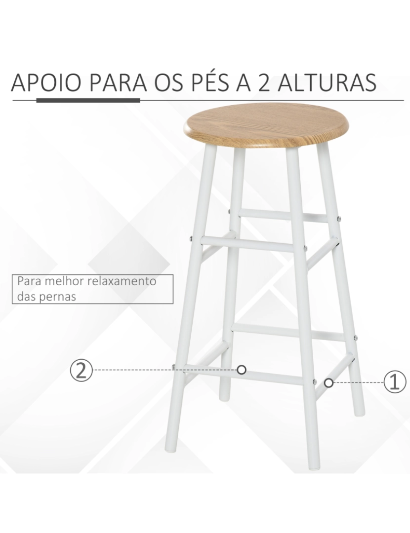 imagem de Conjunto de Móvel Bar 80x50x90cm cor madeira e branco 835-297WT5