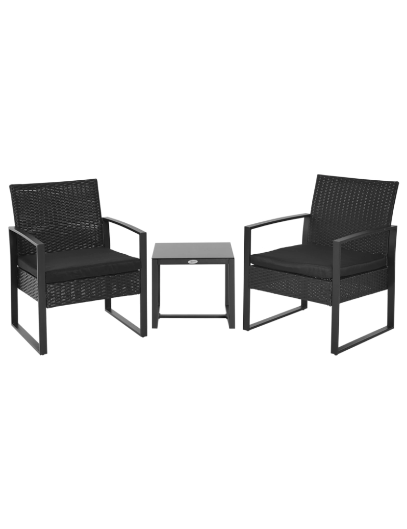 Outsunny - Conjunto de Cadeiras de Jardim 63x57x76cm cor preto 863-012