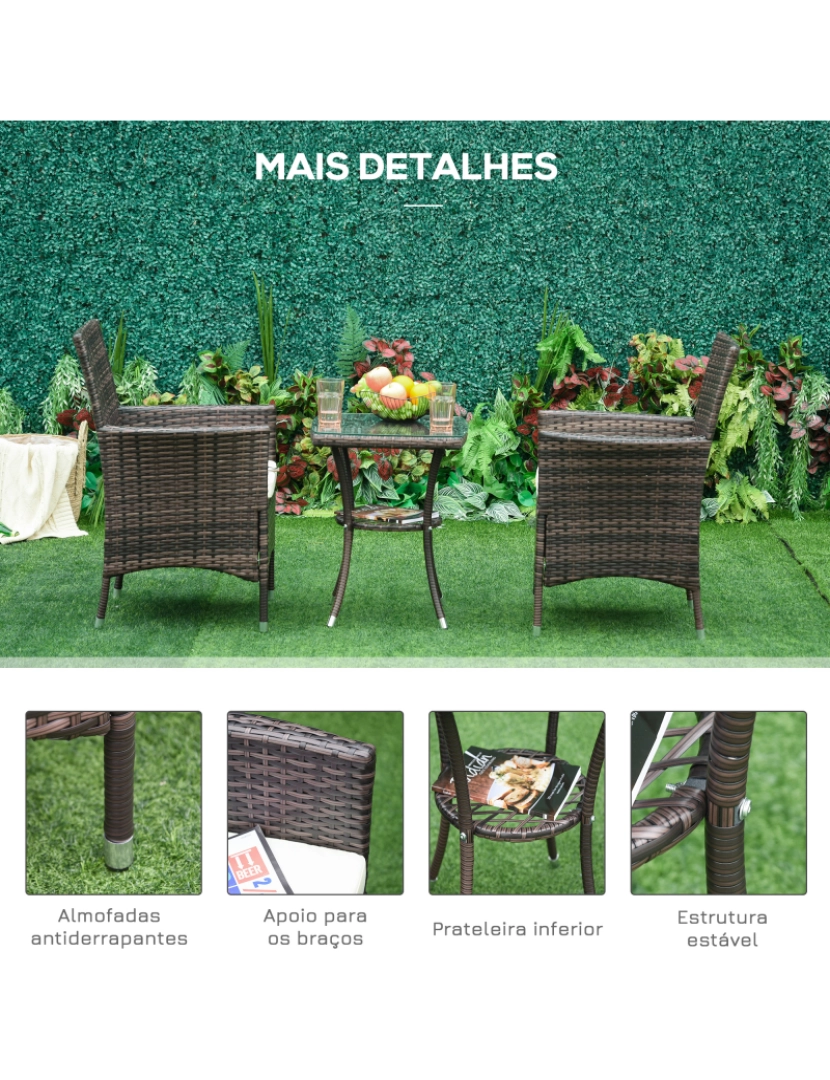 imagem de Conjunto Cadeiras de Jardim 60x58,5x89,5cm cor marrom 863-027BN6