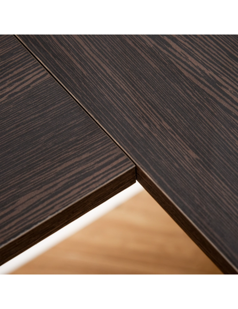 imagem de Mesa de Computador 136x130x72cm cor marrom escuro 833-378BK5