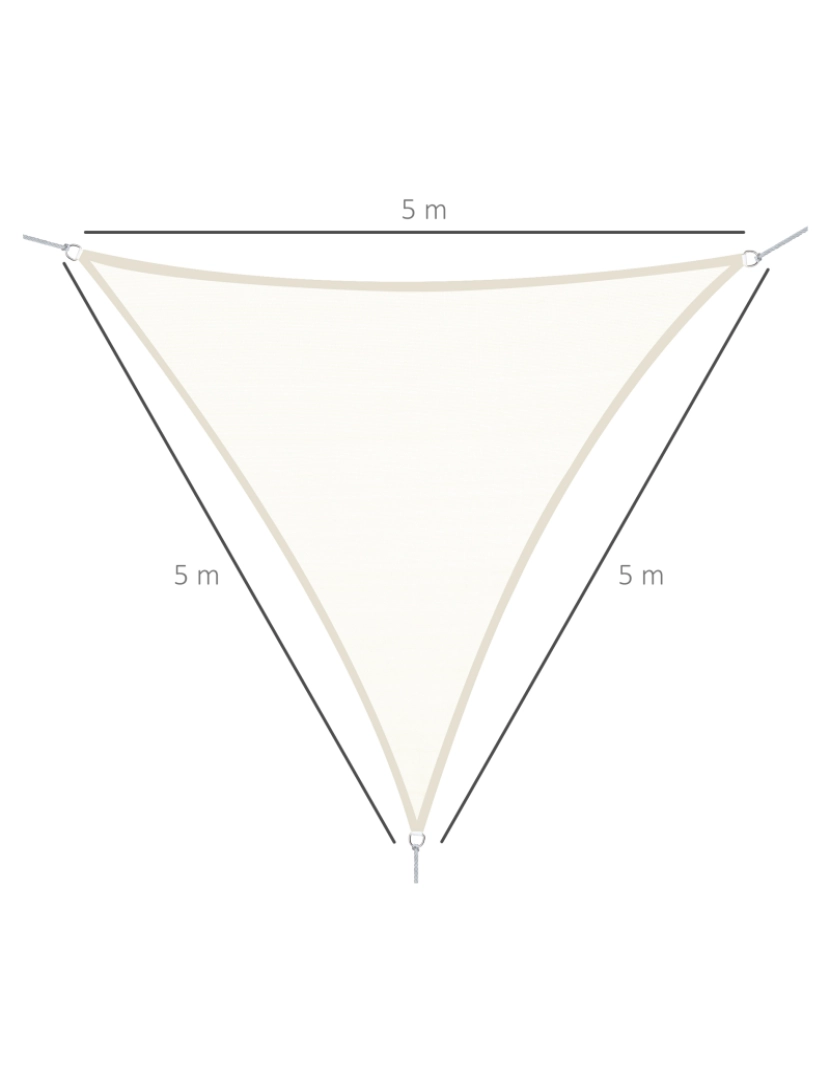 imagem de Toldo Vela Triangular 500x500x500cm cor creme branco 01-06393