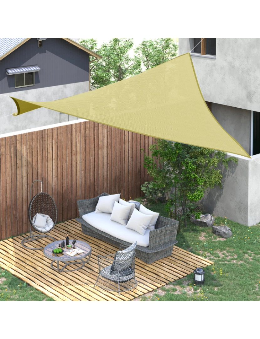 imagem de Toldo Vela Quadrado 300x300cm cor cor de areia 840-143SD2