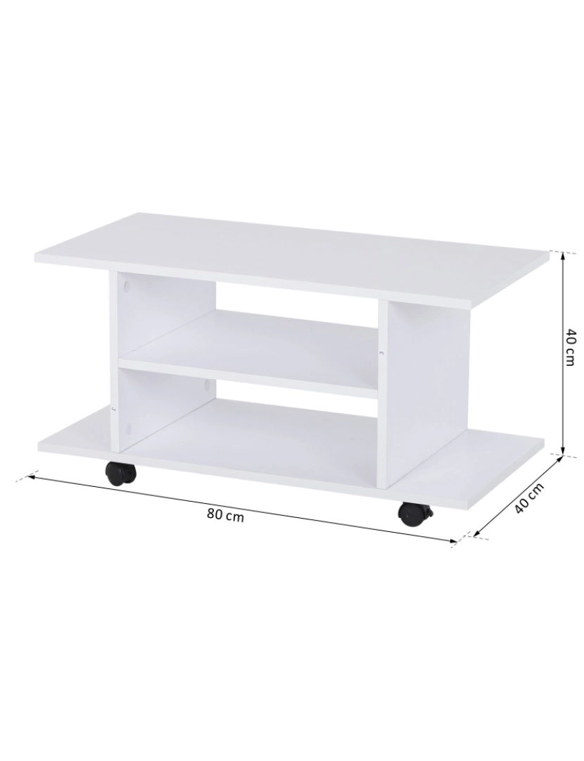 imagem de Móvel de TV 80x40x40cm cor branco 02-06093