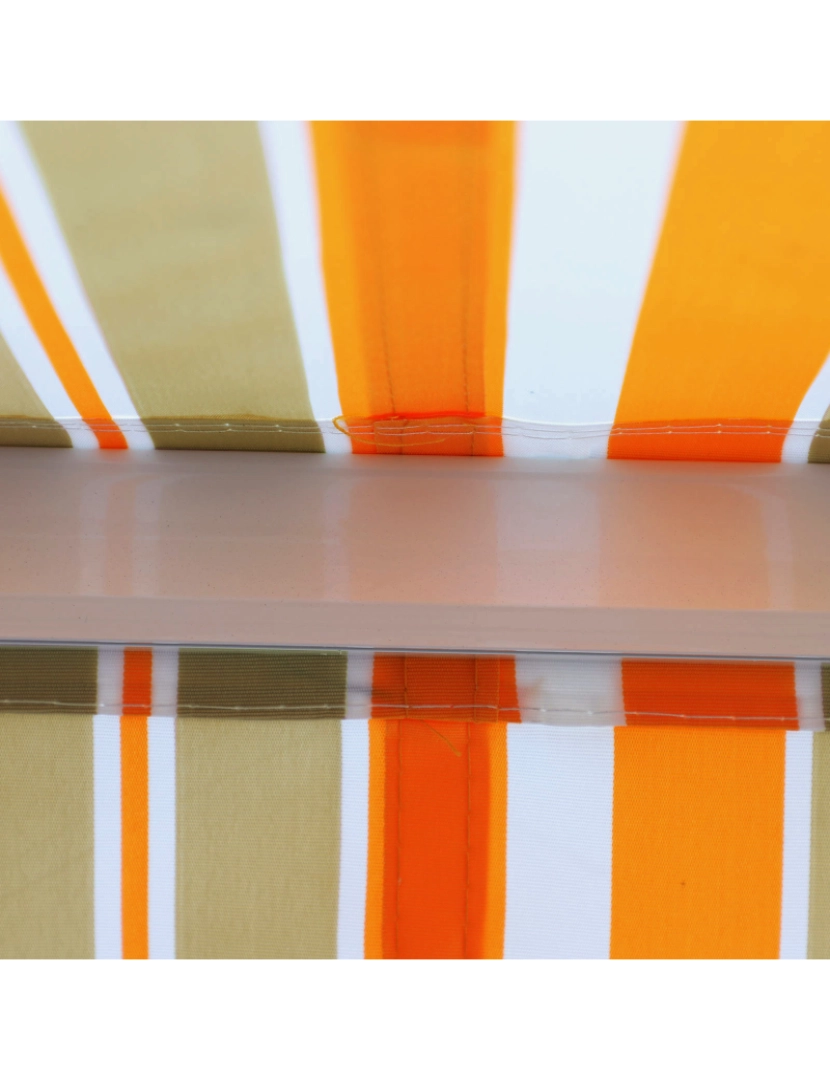 imagem grande de Toldo Retrátil 300x250cm cor laranja, branco e bege 01-01208