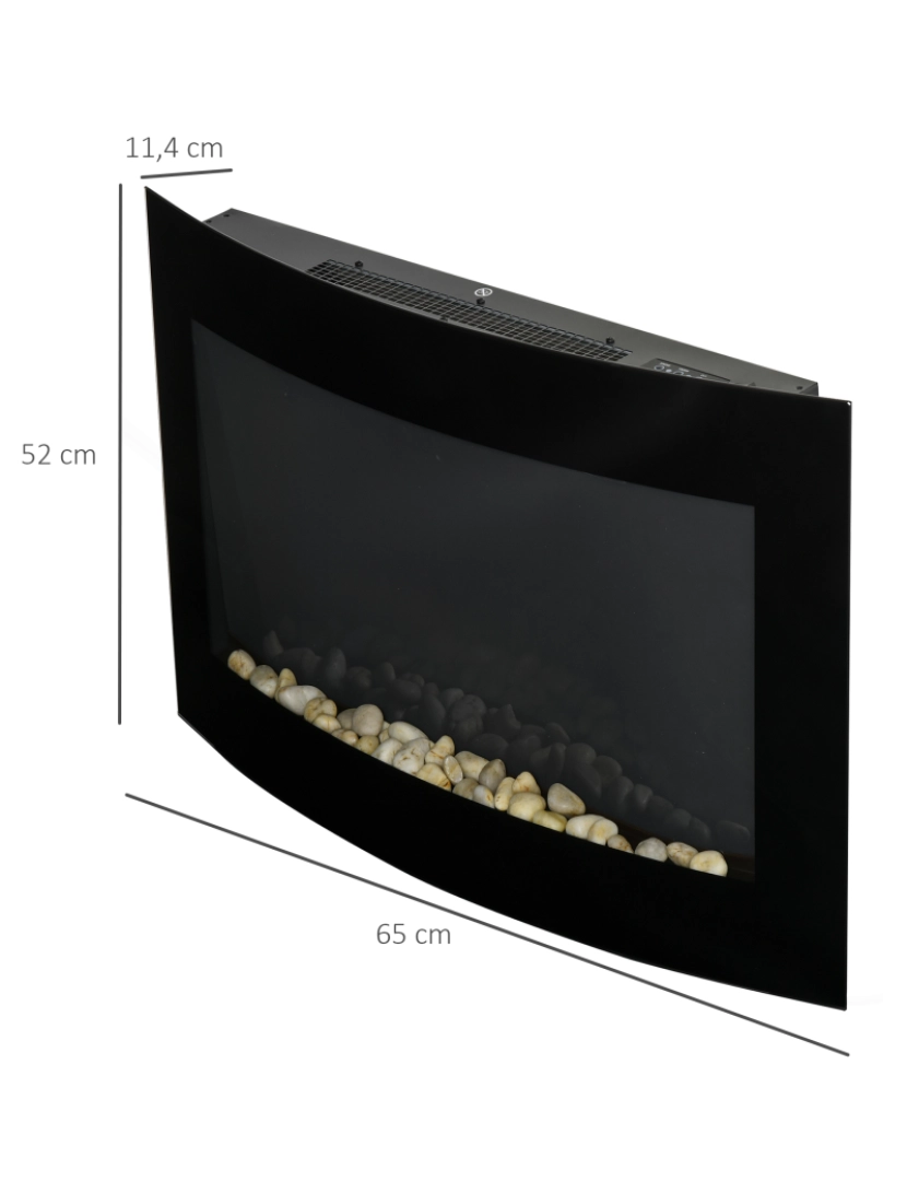 imagem de Lareira Elétrica 65x11,4x52cm cor preto 820-0143