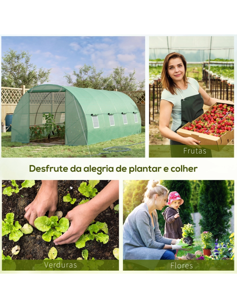 imagem de Estufa Tipo Túnel 600x300x200cm cor verde 845-0187