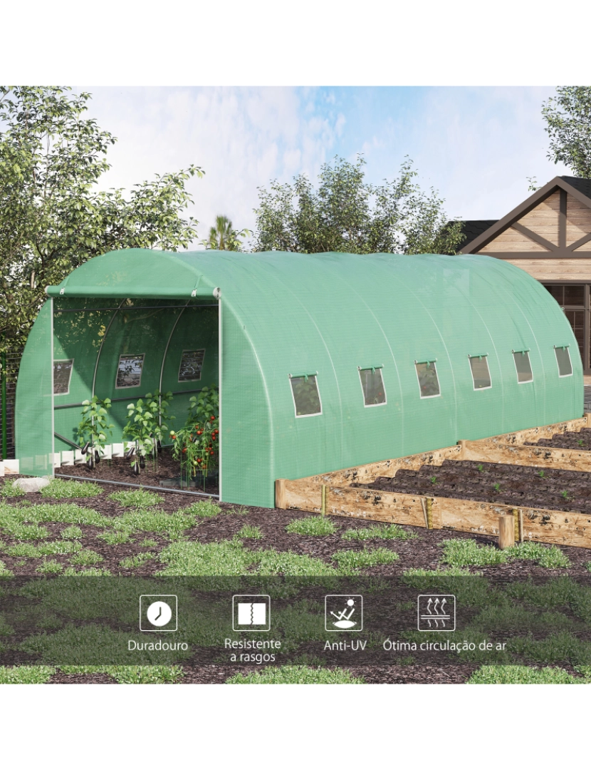 imagem de Estufa de Jardim 600x300x200cm cor verde 845-1566
