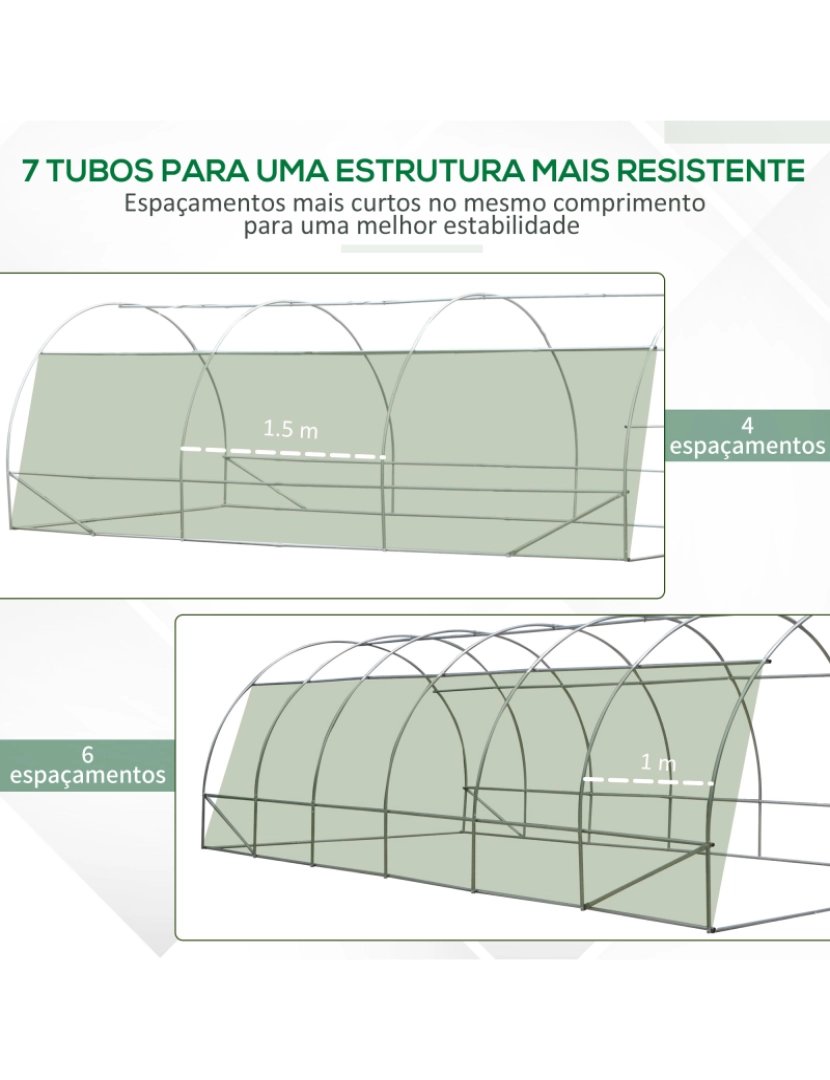imagem de Estufa de Jardim 600x300x200cm cor verde 845-1567