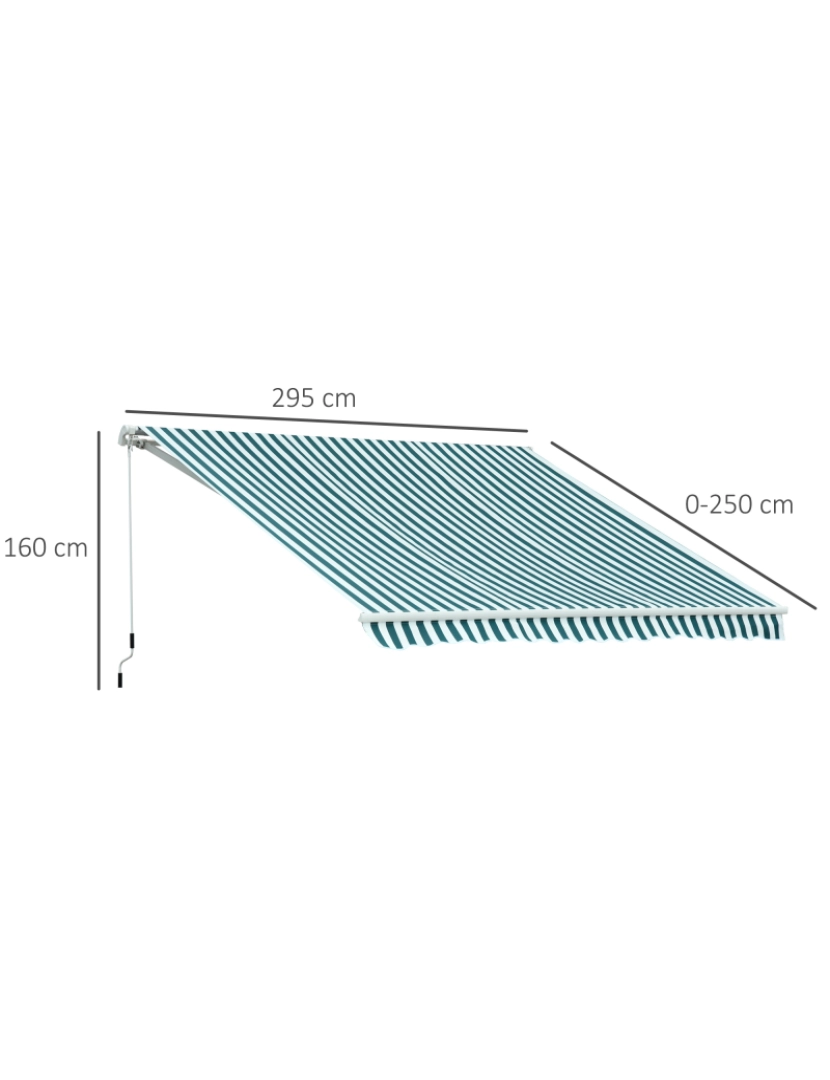 imagem de Toldo Manual 295x250 cor verde e branco 100110-007GW3