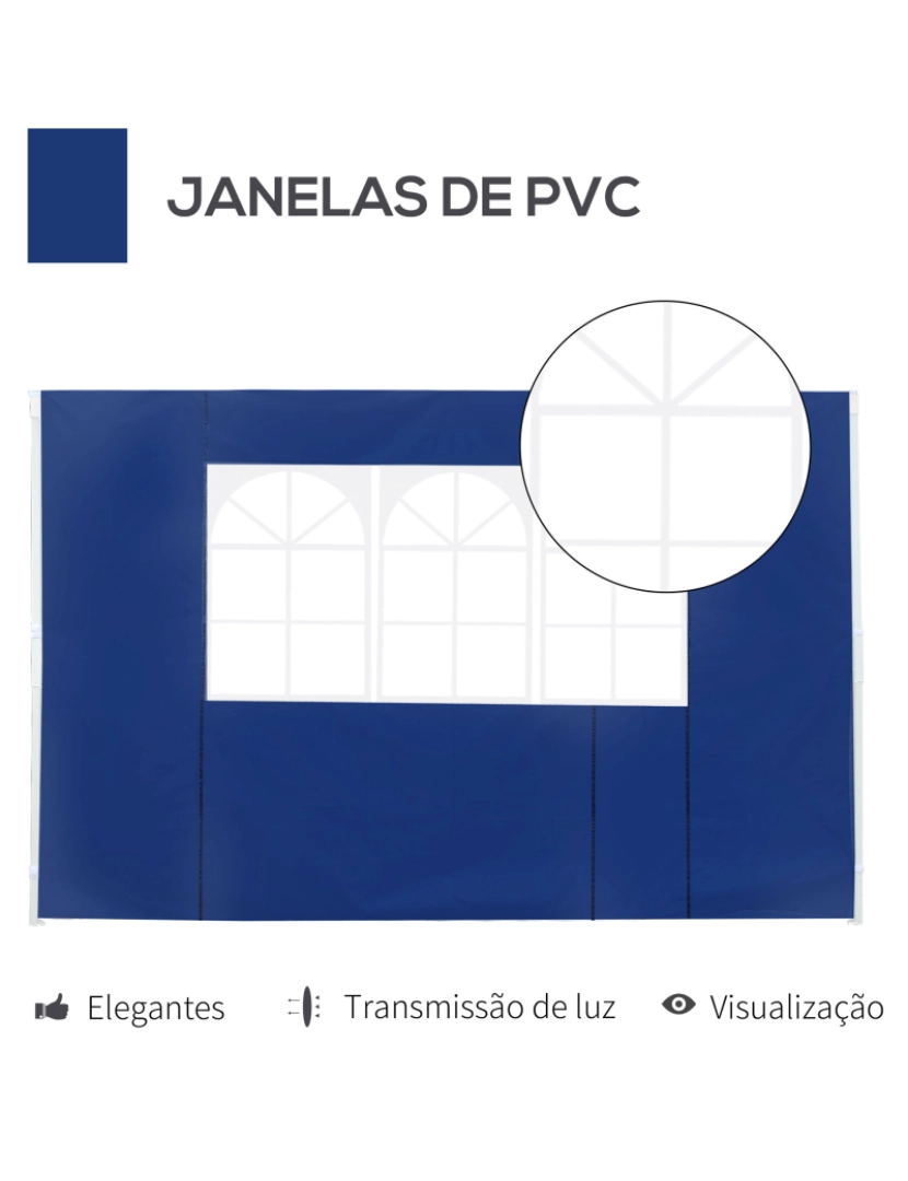 imagem de Parede Lateral Tendas 300x200cm cor azul 01-03006