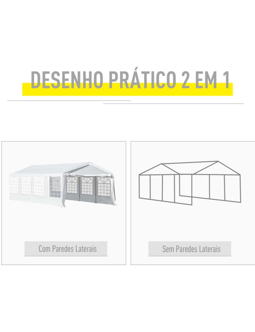 imagem de Tenda de Jardim 8x4x2.8m cor blanco 01-08035