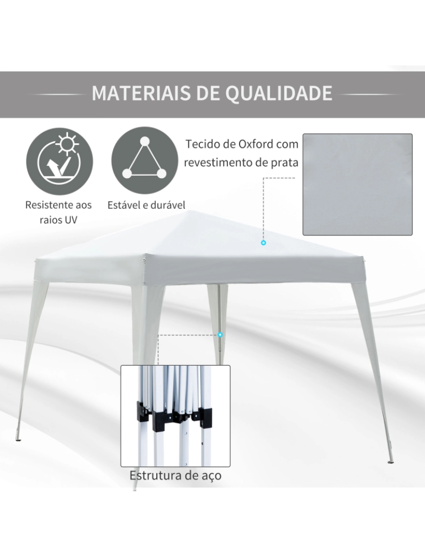 imagem de Tenda Dobrável 297x297x250cm cor branco 840-159WT4