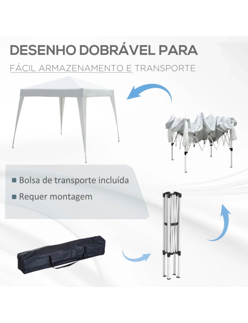 imagem de Tenda Dobrável 297x297x250cm cor branco 840-159WT5