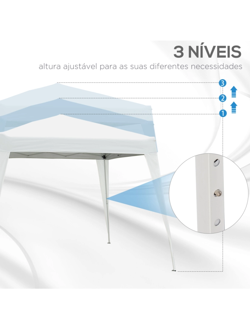 imagem de Tenda Dobrável 297x297x250cm cor branco 840-159WT7