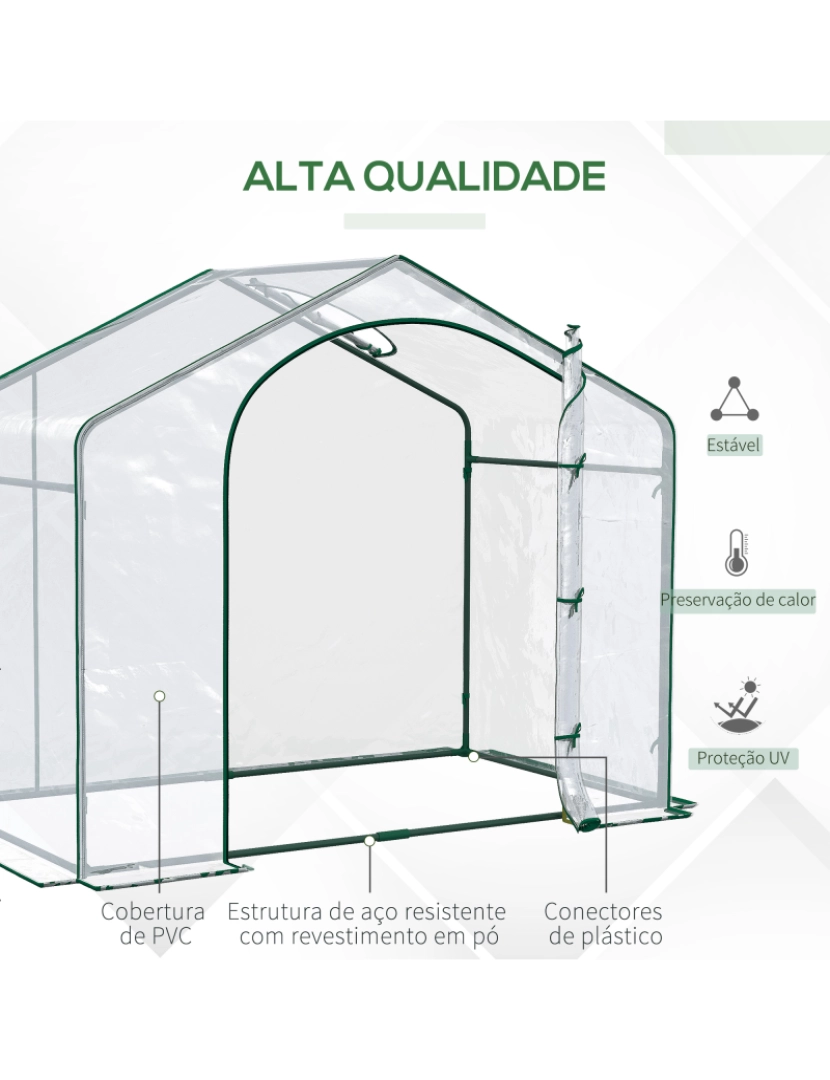 imagem grande de Outsunny® Estufa Transparente de Jardim Viveiro Caseiro Plantas5