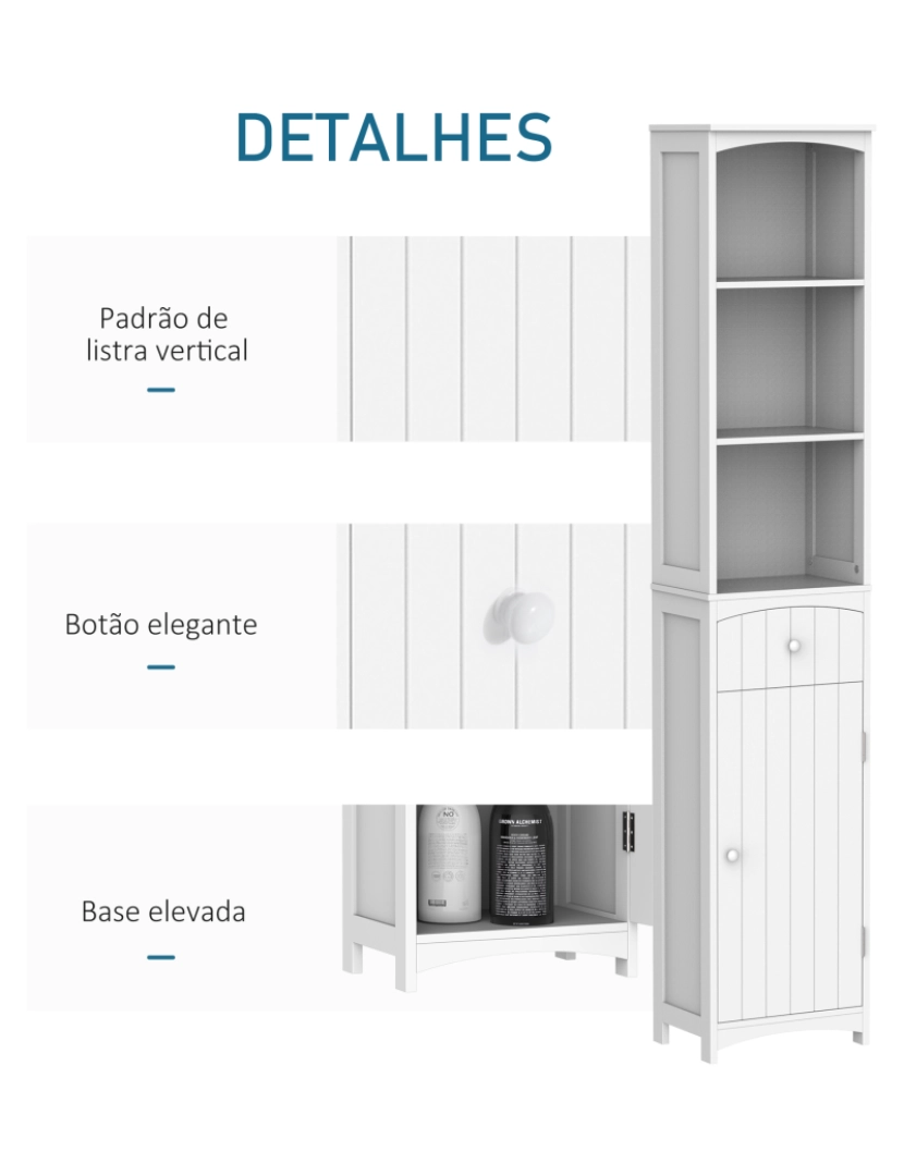 imagem de Armário Polivalente – Cor: branco - Madeira – 34 x 24 x 170 cm5