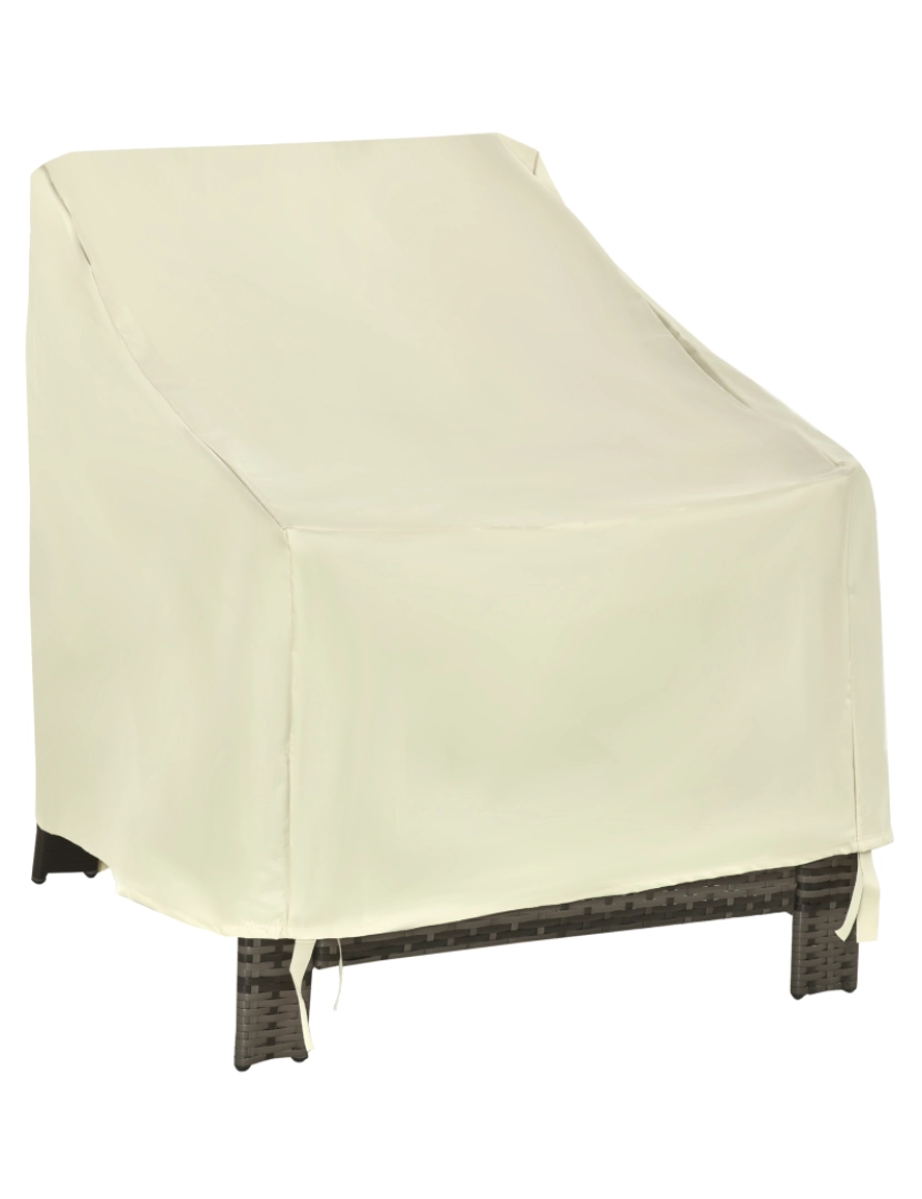 imagem de Outsunny Capa de Proteção para Cadeiras Cobertura de Móveis Proteção contra Chuva e Sol 68x87x77 cm 600D tecido Oxford1