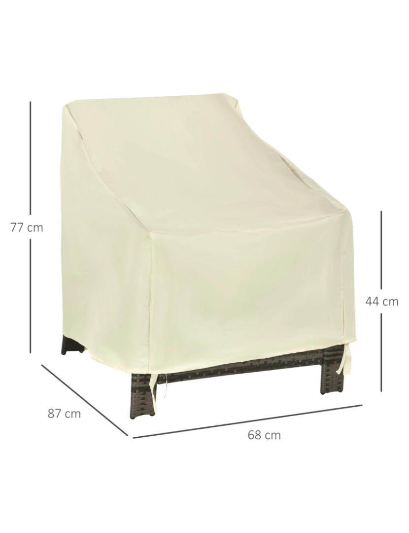 imagem de Outsunny Capa de Proteção para Cadeiras Cobertura de Móveis Proteção contra Chuva e Sol 68x87x77 cm 600D tecido Oxford3