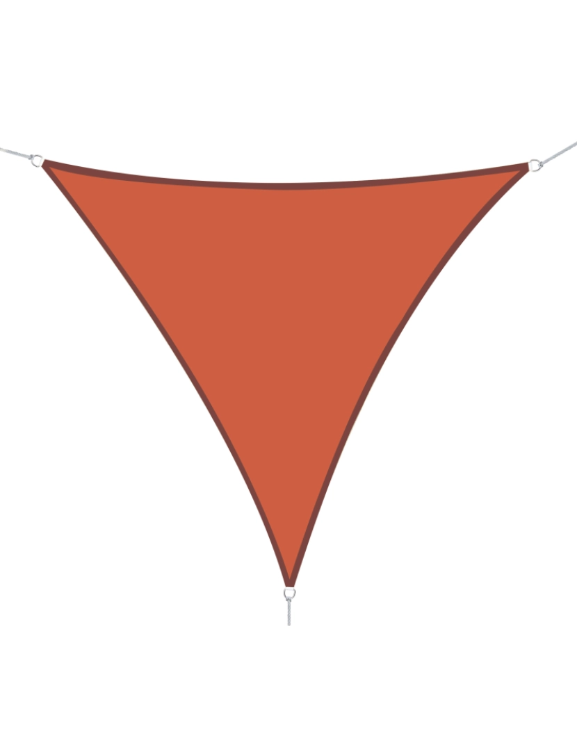 Outsunny - Outsunny Toldo Vela Triângulo tipo Guarda-sol para Varanda Jardim ou Campismo - Cor: Laranja - Polietileno - 3 x 3 x 3 m