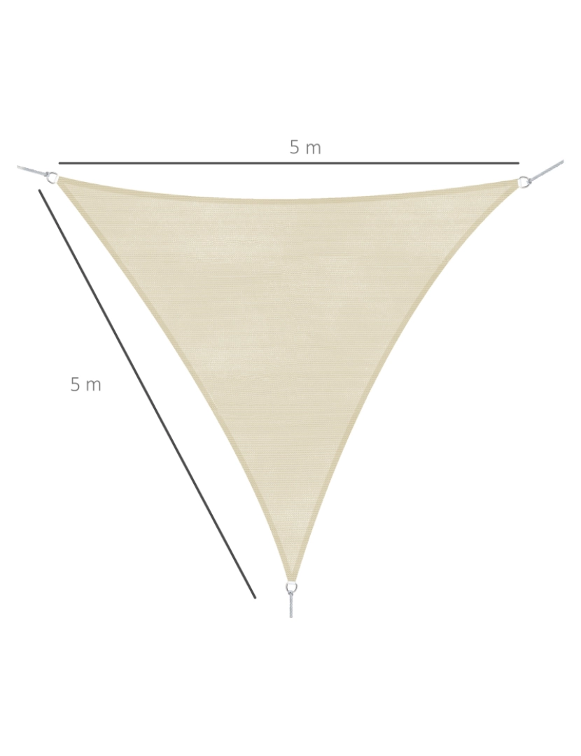 imagem de Vela de Sombra Triangular 500x500x500cm cor creme branco 01-06233