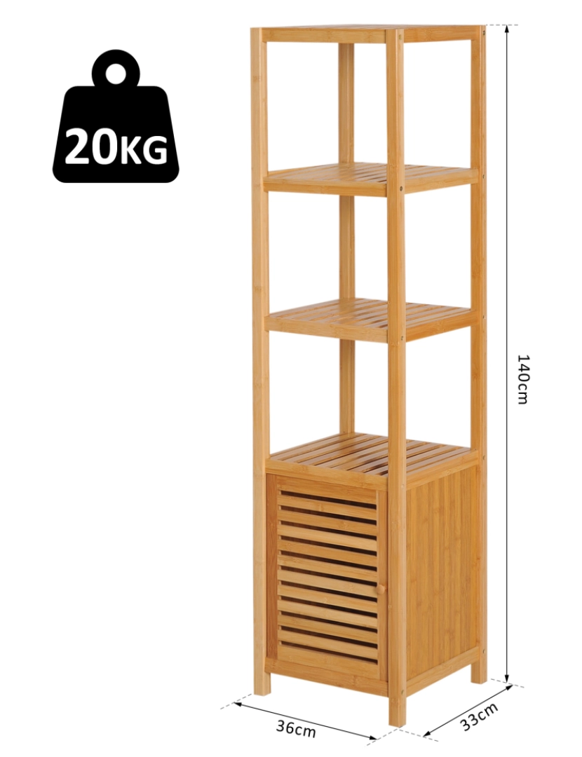 imagem de Estantes de bambu 36x33x140cm 834-1503