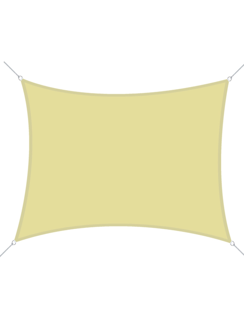 Outsunny - Vela de Sombra Retangular 400x600cm cor cor de areia 840-141SD