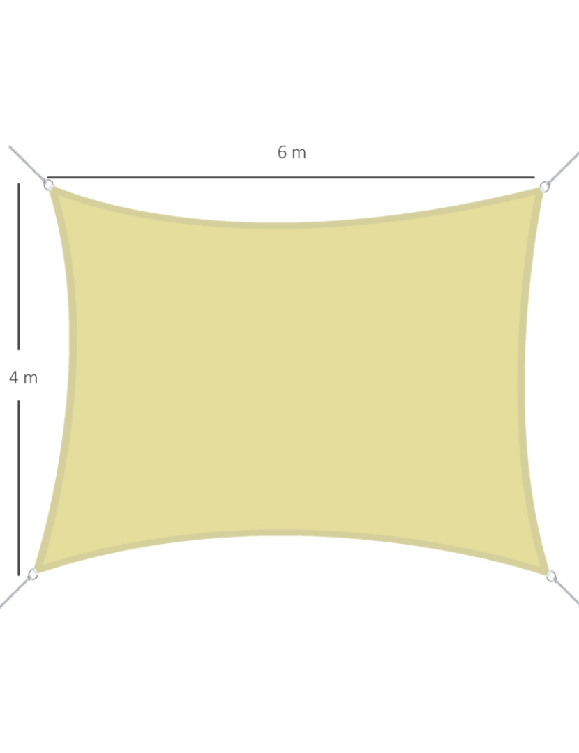 imagem de Vela de Sombra Retangular 400x600cm cor cor de areia 840-141SD3