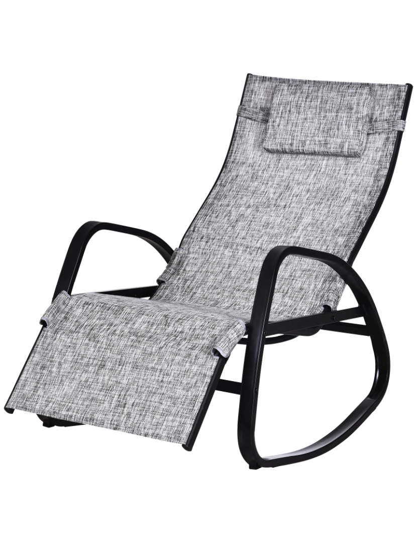 Outsunny - Cadeira de balanço do pátio 90x64x110cm cor cinza 84A-121