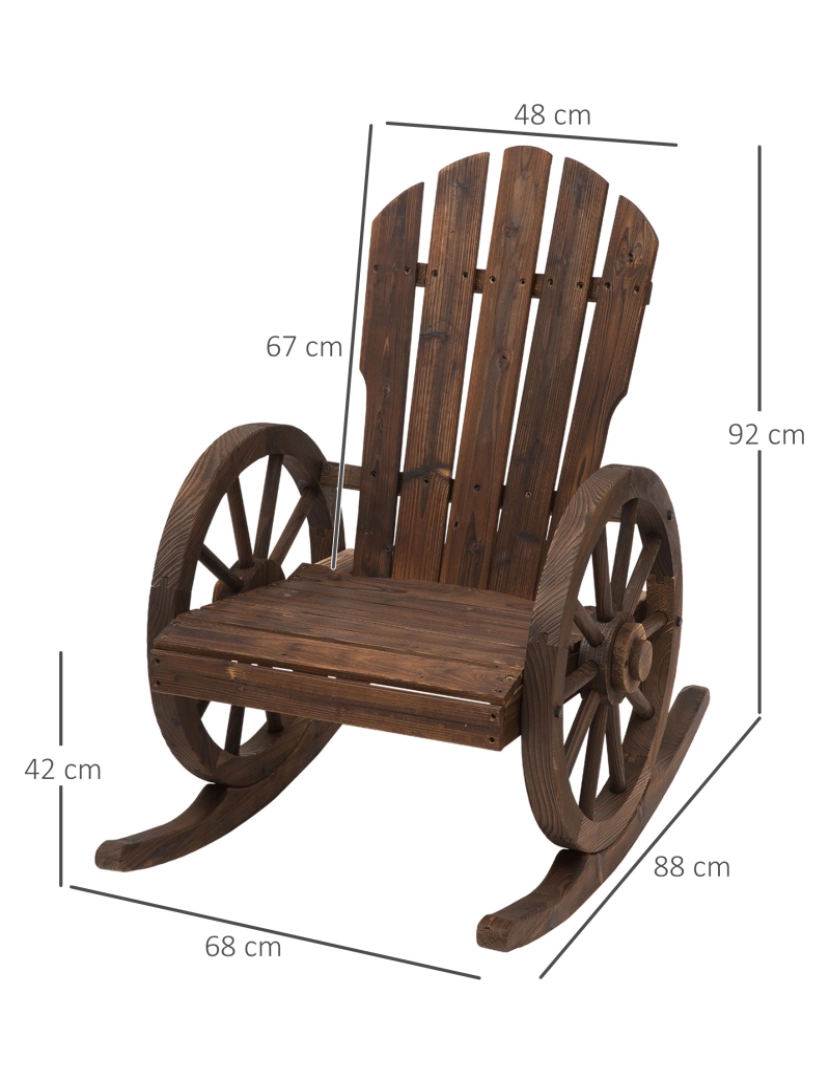 imagem grande de Cadeira de balanço 88x68x97cm cor madera envejecida 84A-1263