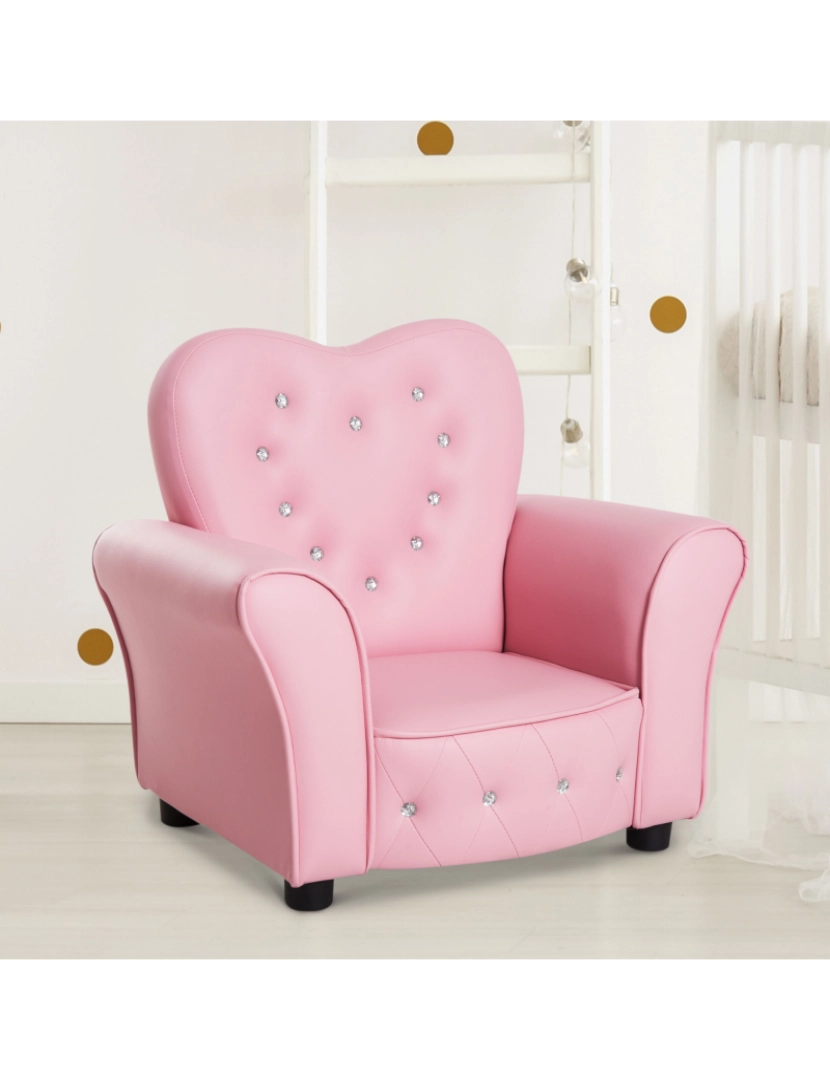 imagem de Sofá Infantil 59x41.5x49cm cor rosa 310-0258