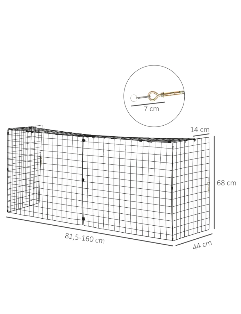 imagem de Protetor de Lareira 160x44x68cm cor preto 02-01603