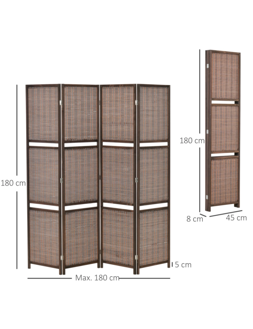 imagem de Biombo de Bambú 180x1.9x180cm cor marrom 830-3123