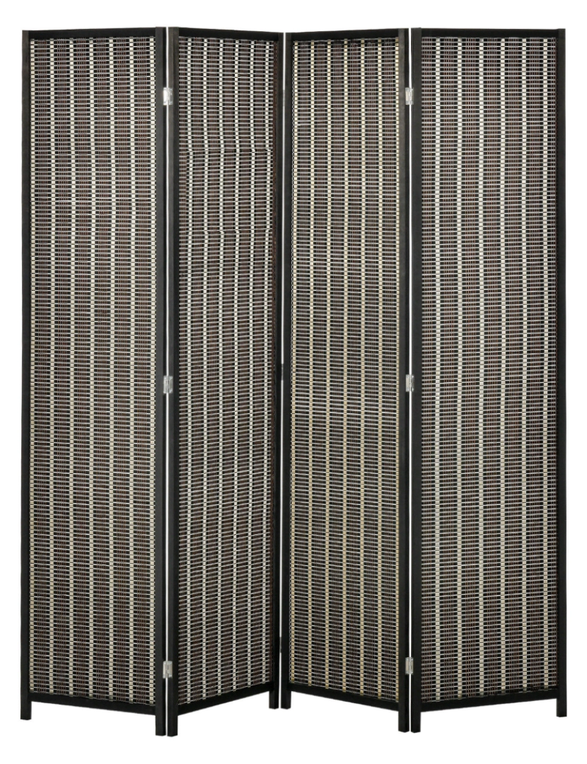 imagem de Biombo de Bambú 180x1.9x180cm cor marrom e preto 830-3111