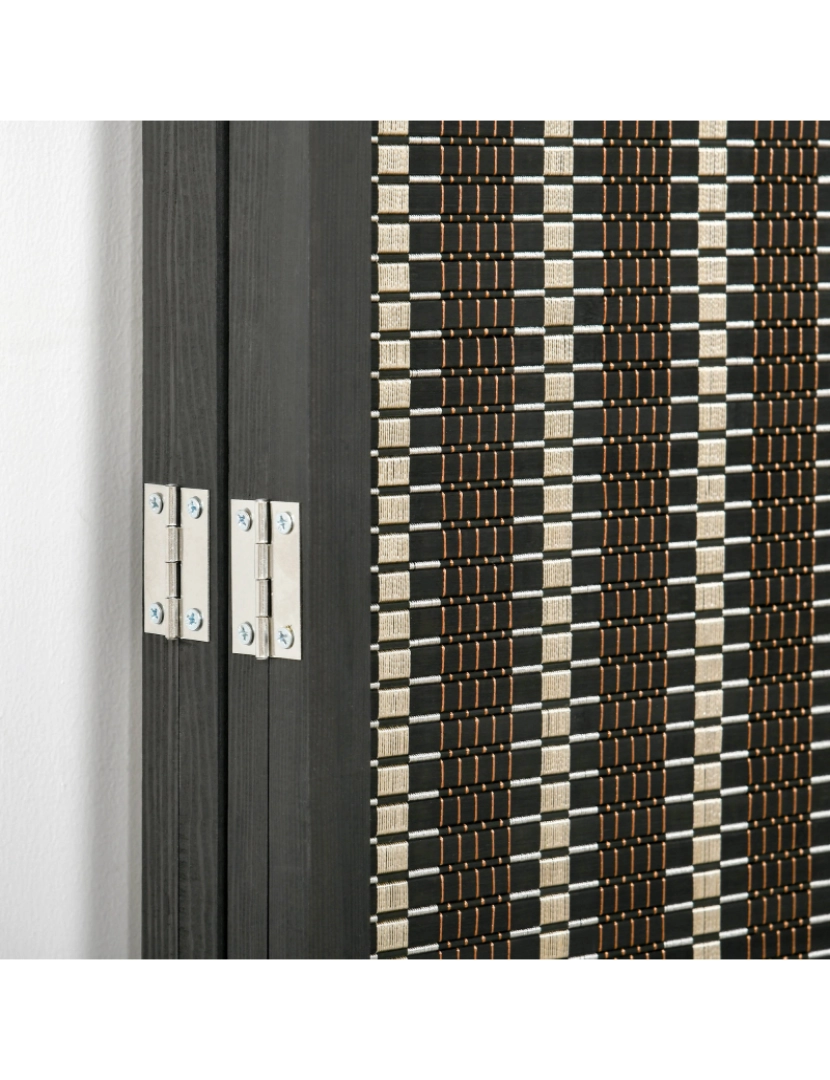 imagem de Biombo de Bambú 180x1.9x180cm cor marrom e preto 830-3118