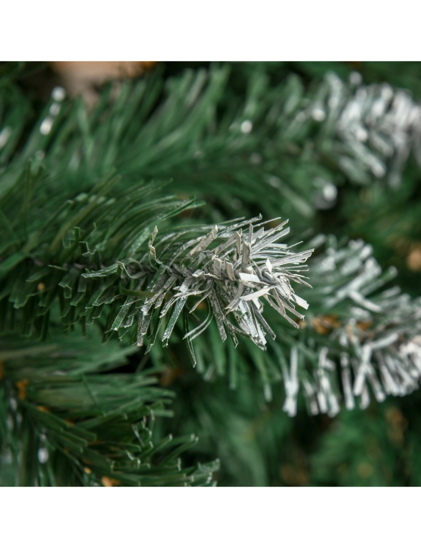 imagem de HOMCOM Árvore de Natal Artificial Ø90x180cm com 1111 Ramos de PVC e 59 Pinhas Base Dobrável e Suporte de Aço Decoração de Natal para Interiores Verde8