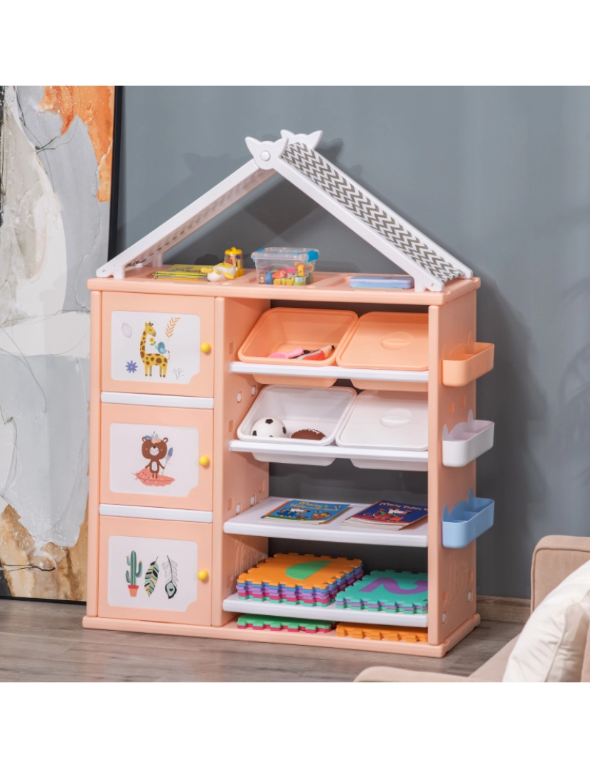 imagem de Estante Infantil 128x34x155cm cor laranja 311-040OG2