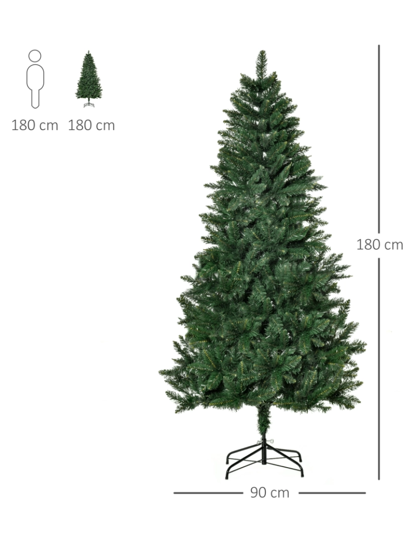 imagem de Árvore de Natal 90x90x180cm cor verde escuro 830-354V033
