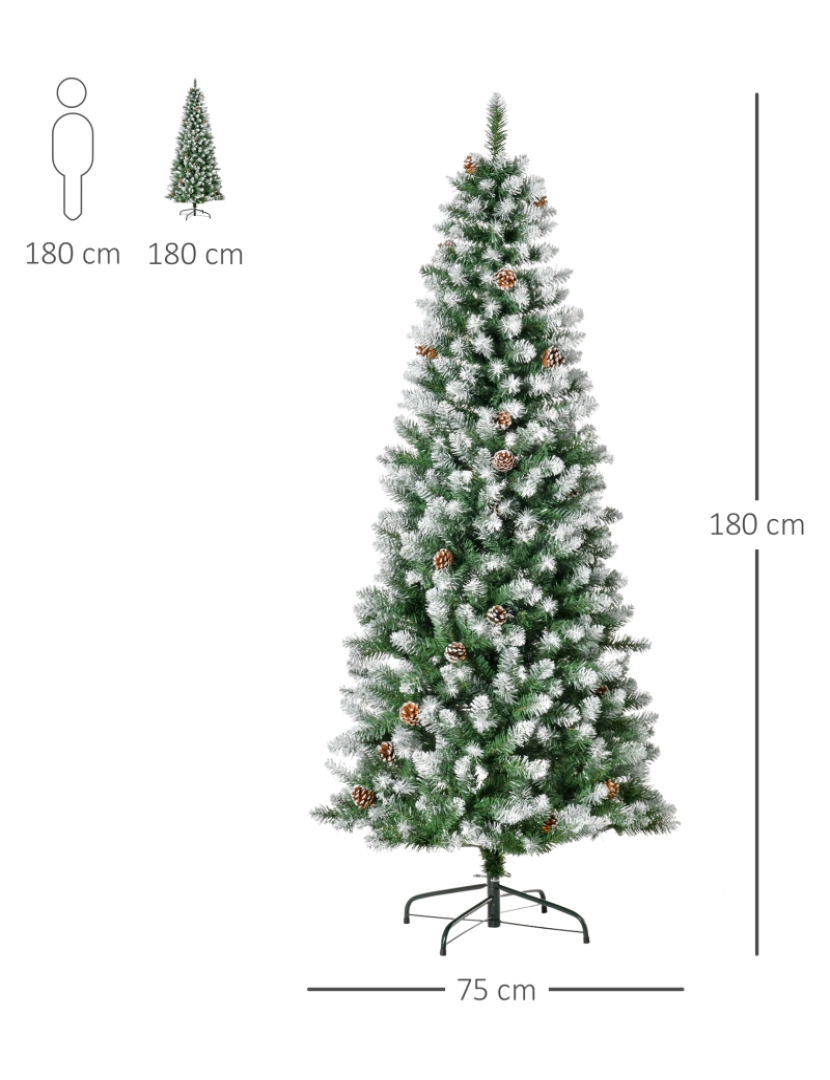 imagem de Árvore de Natal 75x75x180cm cor verde escuro 830-370V013