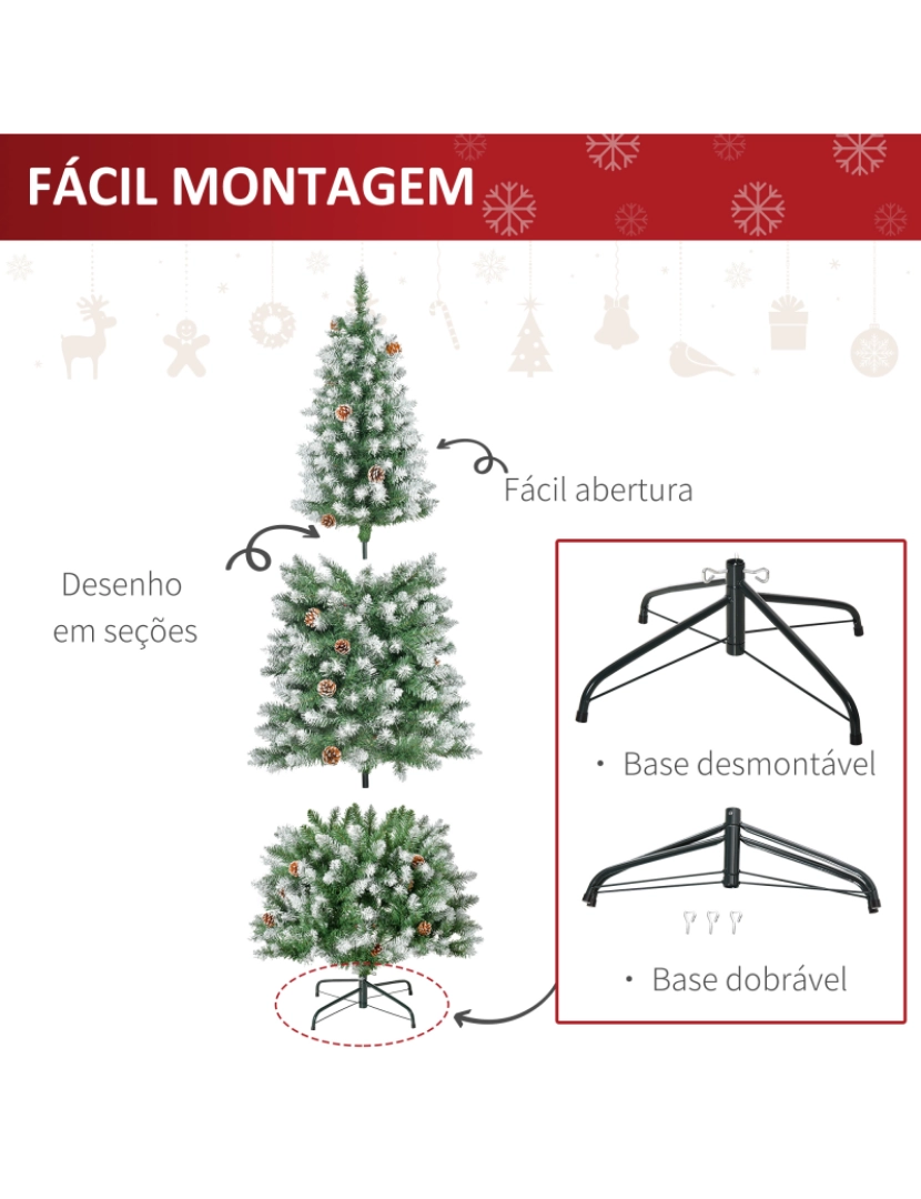 imagem de Árvore de Natal 75x75x180cm cor verde escuro 830-370V016
