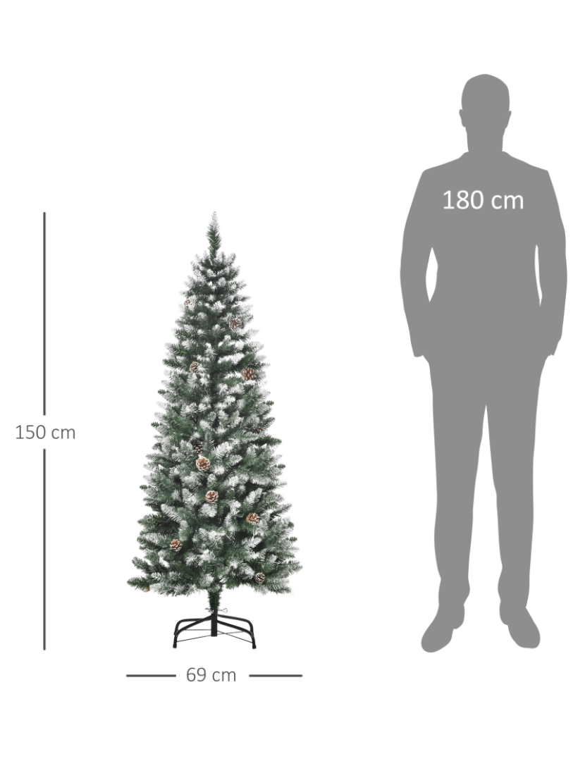 imagem de Árvore de Natal 55x55x150cm cor verde escuro 830-3703