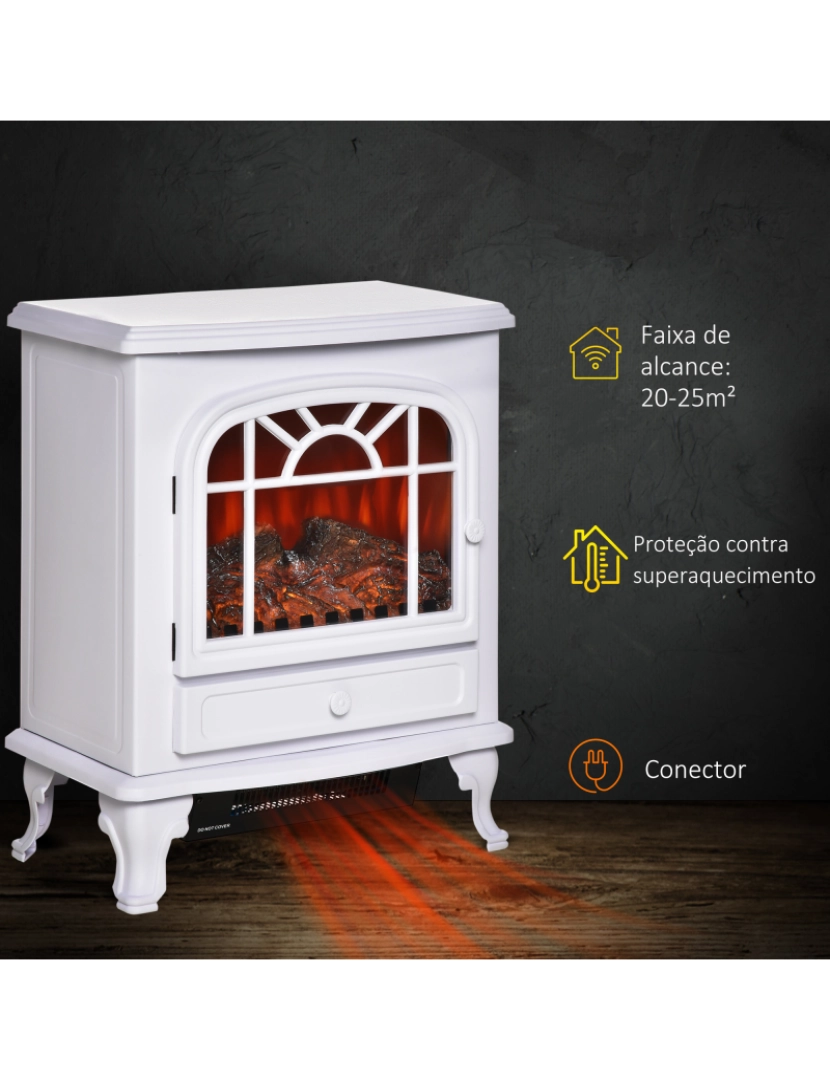 imagem de Lareira Elétrica 51x28x60cm cor branco 820-220V906