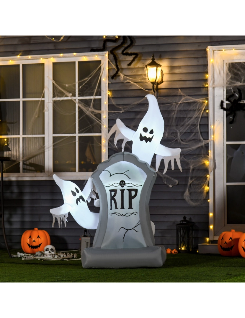 imagem de Fantasmas Infláveis de Halloween 110x38x154cm cor branco e cinza 844-398V902