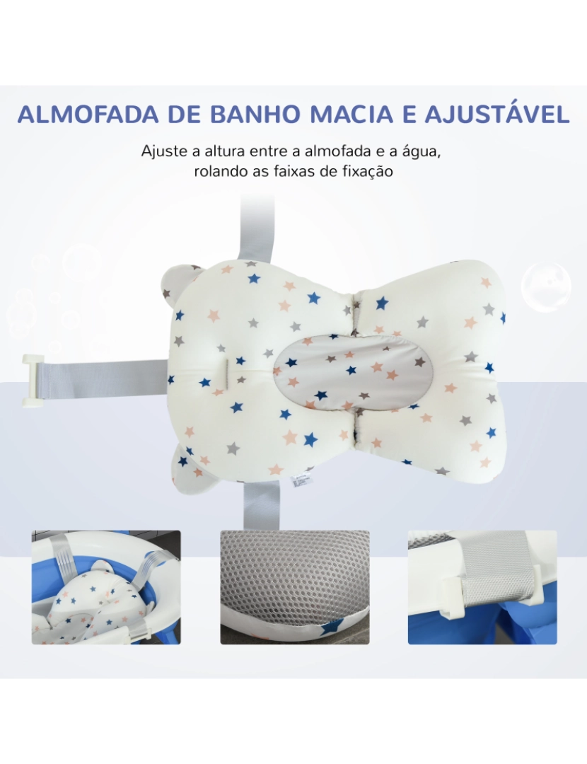 imagem de Banheira para Bebé Dobrável 81.5x50.5x23.5cm cor azul 400-014BU6