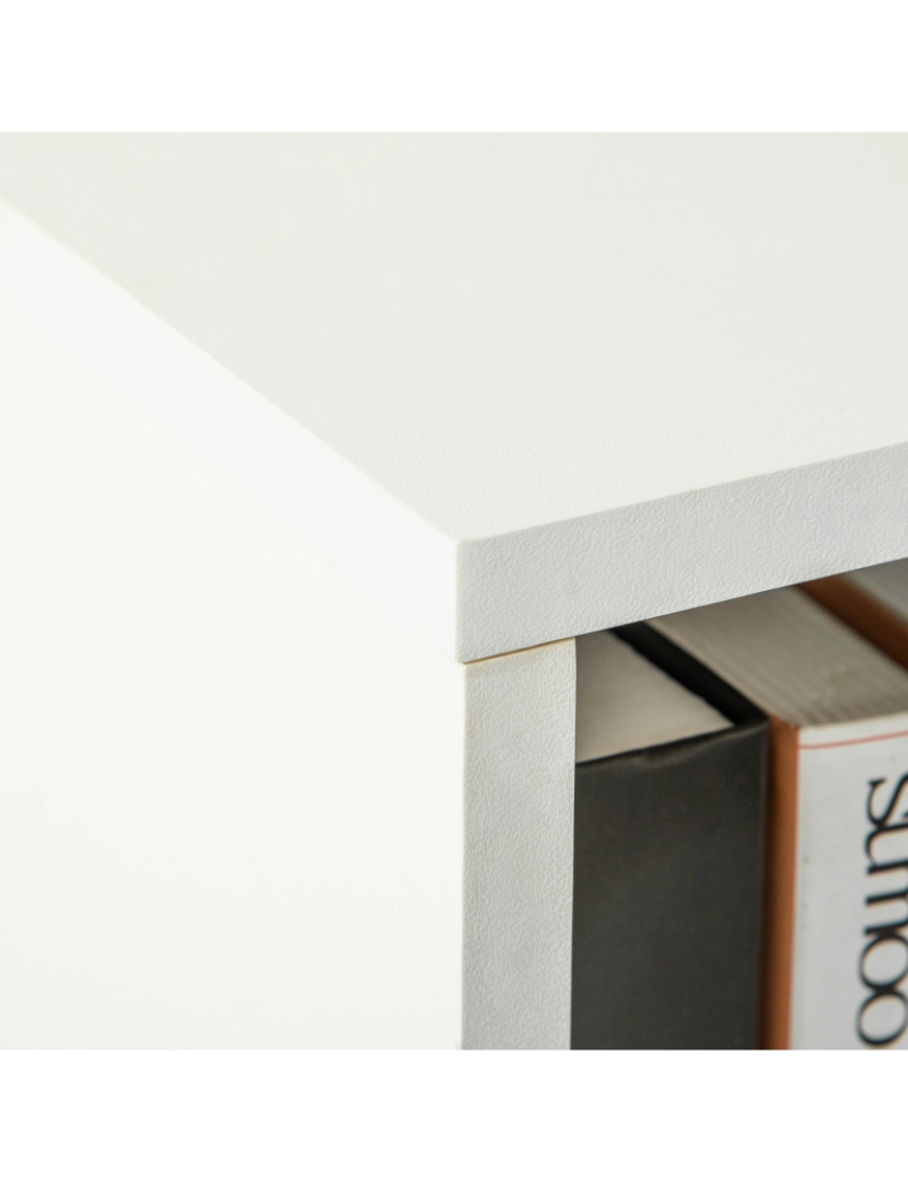 imagem de HOMCOM Estante para Livros com 3 Compartimentos de Armazenamento Livros Plantas para Sala de Estar Estúdio Dormitório 62,2x24x102,4cm Branco8