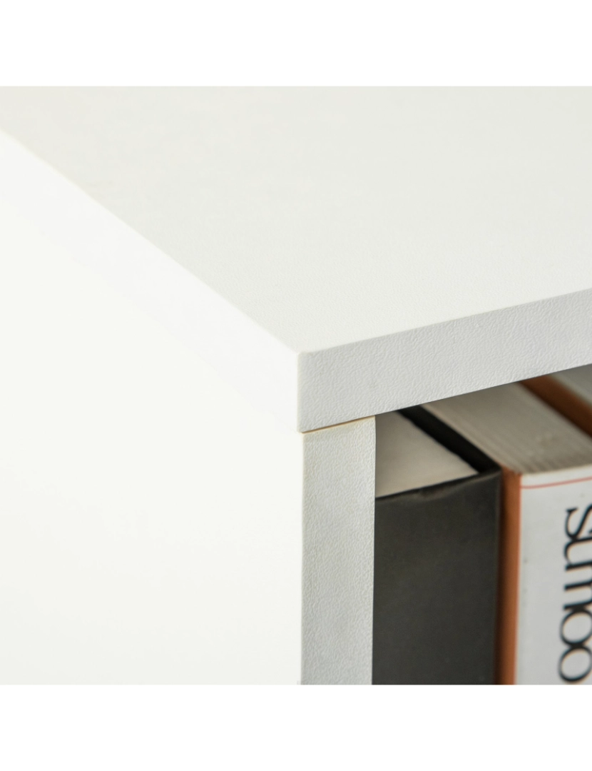 imagem de HOMCOM Estante para Livros com 3 Compartimentos de Armazenamento Livros Plantas para Sala de Estar Estúdio Dormitório 62,2x24x102,4cm Branco9