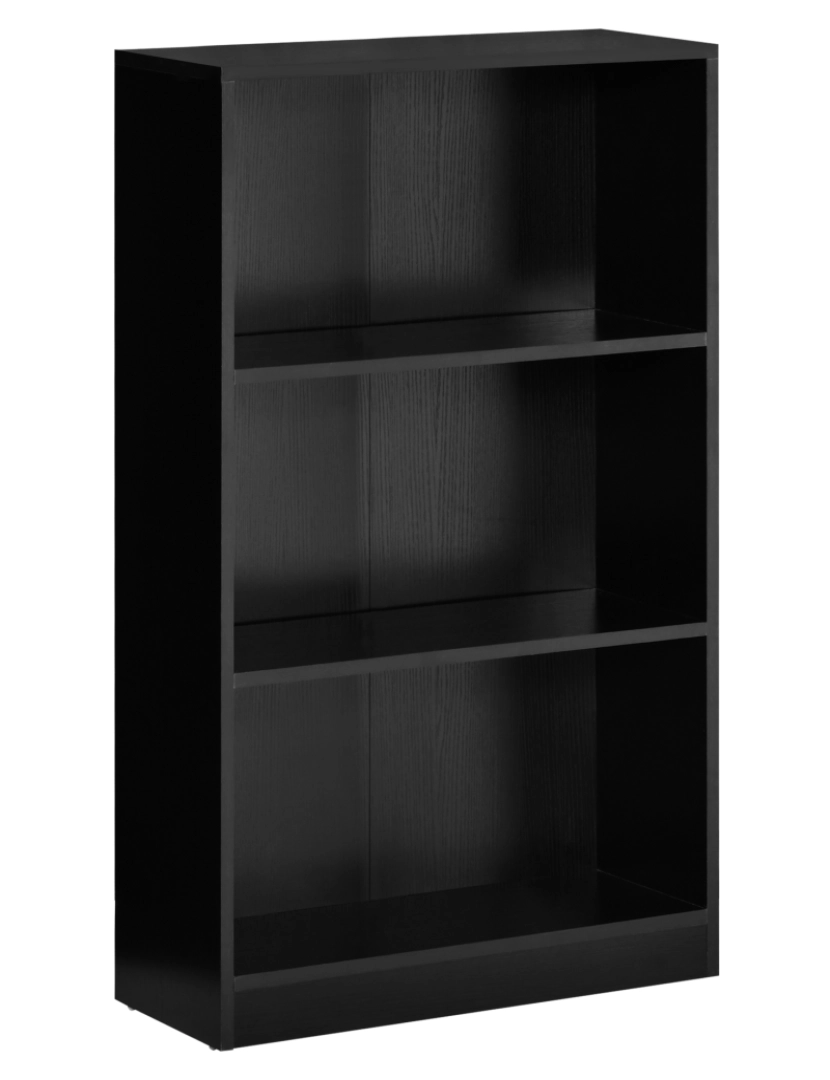 imagem de HOMCOM Estante para Livros com 3 Compartimentos de Armazenamento Livros Plantas para Sala de Estar Estúdio Dormitório 62,2x24x102,4cm Preto1