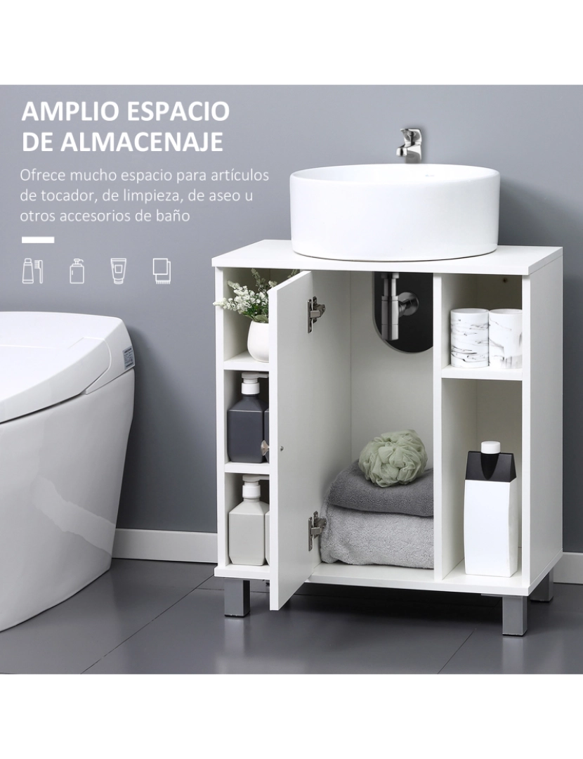 imagem de Armário Casa de Banho 60x30x68cm cor branco 834-382WT4