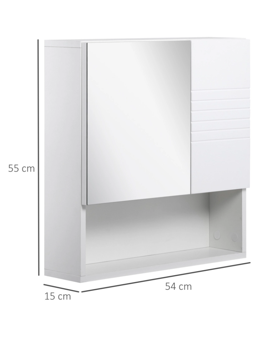 imagem de Armário Casa de Banho com Espelho 54x15x55cm cor branco 834-3693